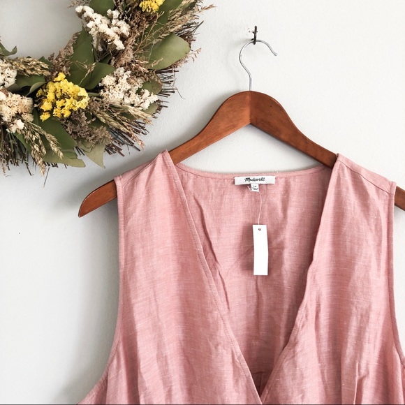 Madewell Button-Waist Wrap Midi Dress - Picture 2 of 3